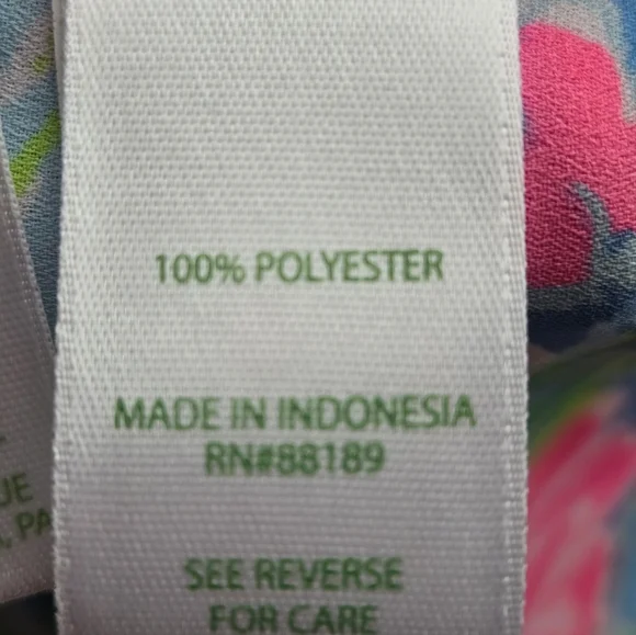 Lilly Pulitzer Blue & Pink Floral V-Neck Blouse with Tie Sleeves - Large🌺🌸 - Picture 11 of 12